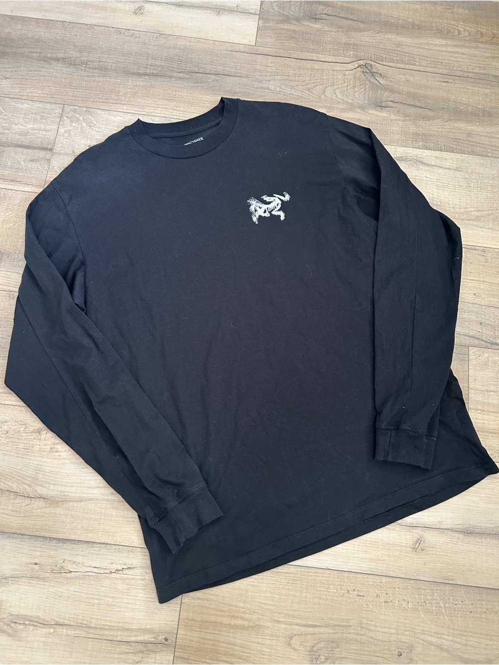 Arc'teryx Black Long-Sleeve Crewneck Shirt with White Logo
